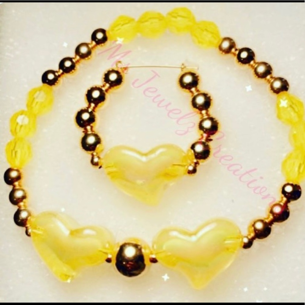 14kt gold filled handmade earrings and bracelet